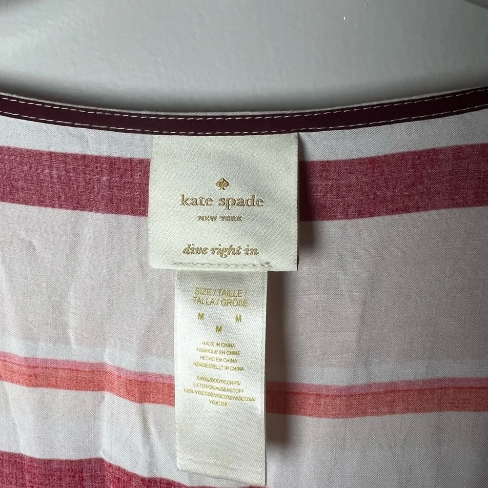 Kate Spade Miramar Striped Swim Cover Up Dress Tassels Resortwear Preppy Size M